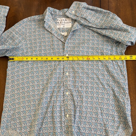 Frank & Eileen ‘Frank’ LS Blue Floral Print Cotton Button Blouse Womens XL - Picture 9 of 12